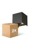 Doppelpack D'Lite LED Wandleuchte Elingen Aluminium Schwarz 4.9W 290lm - 830 Warmweiß | Bewegungssensor